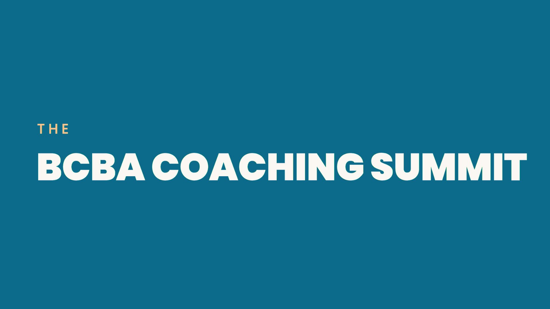 BCBA Coaching Summit conference