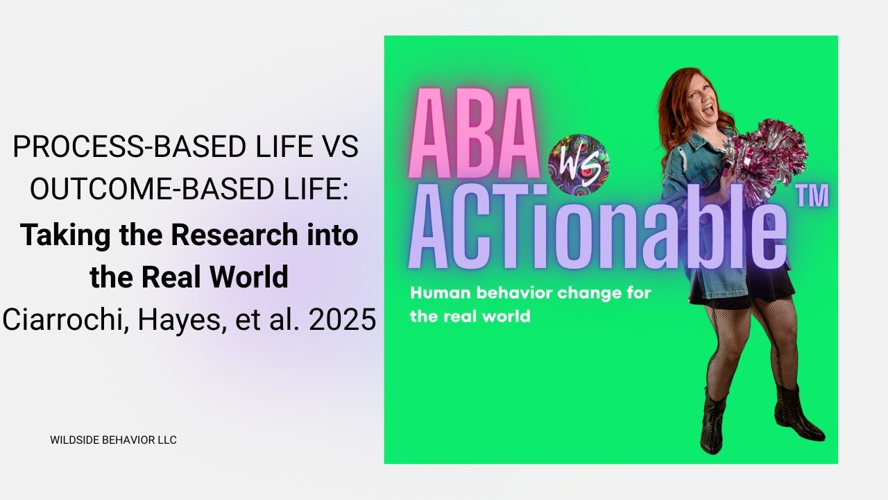 Processed-Based Life vs Outcome-Based Life- Taking the Research into the Real World: Ciarrochi, Hayes, et al. (2025) poster