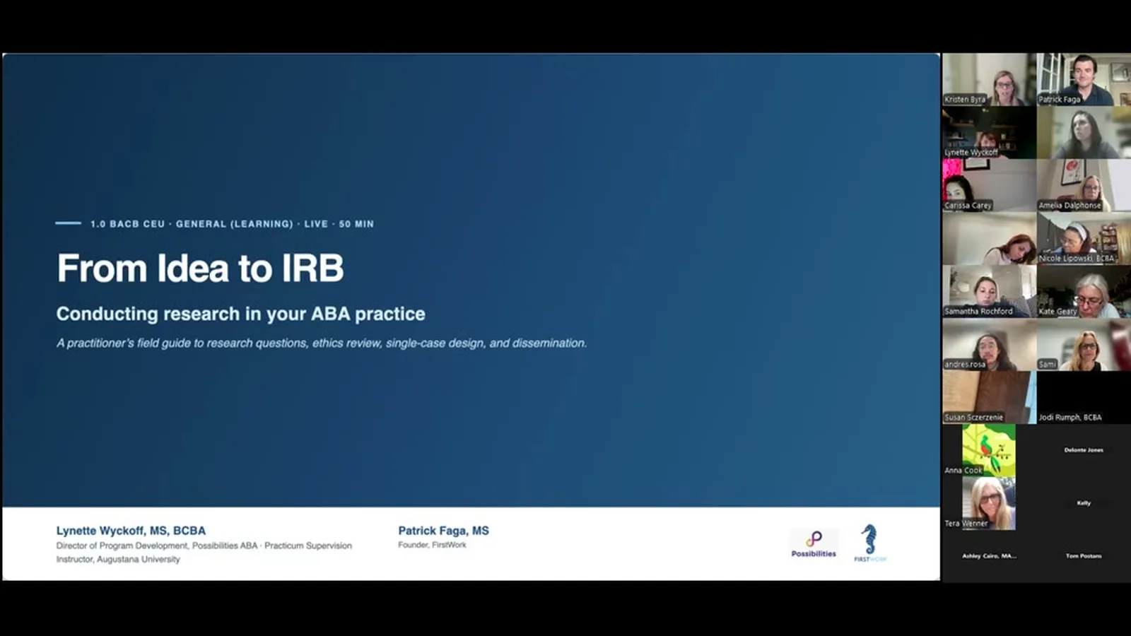 From Idea to IRB: Conducting Research in Your ABA Practice poster